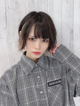 リアイス(Re:ICE) ミニウルフ/くすみブルー/流れるレイヤー/インナーハイライト