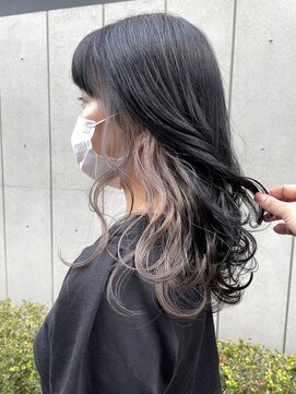 アクアオモテサンドウ(ACQUA omotesando) *インナーカラーグレーベージュ×ブリーチなし暗髪黒髪グレー