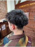 ウルフマッシュパーマハイライト〈理容室〉東浦和メンズ