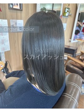美容室ピュール オーガニックカラー~スカイアッシュ~10代20代30代40代