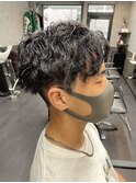 スパイラルパーマ センターパート マッシュ メンズカット/葛西
