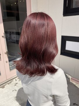 ワークスヘアー(WORKS HAIR) ブリーチなしダブルカラー ピンクブラウン