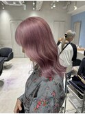 ダブルカラー/黒髪/ボブルフ/ネビージュ/原宿/前髪/ピンクパール