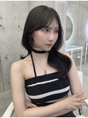 透明感赤味なしダークグレージュ/韓国ヘア/顔周りカット/表参道