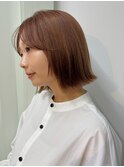 ボブ 外はね 顔まわり 前髪カット 前髪 レイヤー ぷつっとボブ