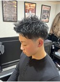  田町/理容室/ショート/フェード/アップバング/メンズパーマ