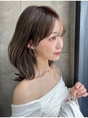 韓国風くびれレイヤーミディ×シースルーバング 7S49