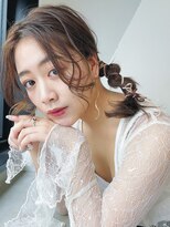 アイティー バイ アルバム 浦和店(IT by ALBUM)&nbsp;紐アレンジ_ココアブラウンフリンジウェーブセシルカット_37485