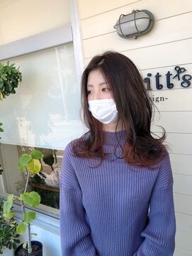 ラピッツヘアデザイン(la Pitt's hair design) インナーカラーオレンジ