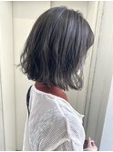 暗髪ダークグレージュ×切りっぱなしボブ♪