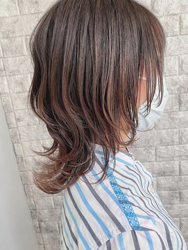 リアイス(Re:ICE) ミニウルフ/くすみブルー/流れるレイヤー/インナーハイライト