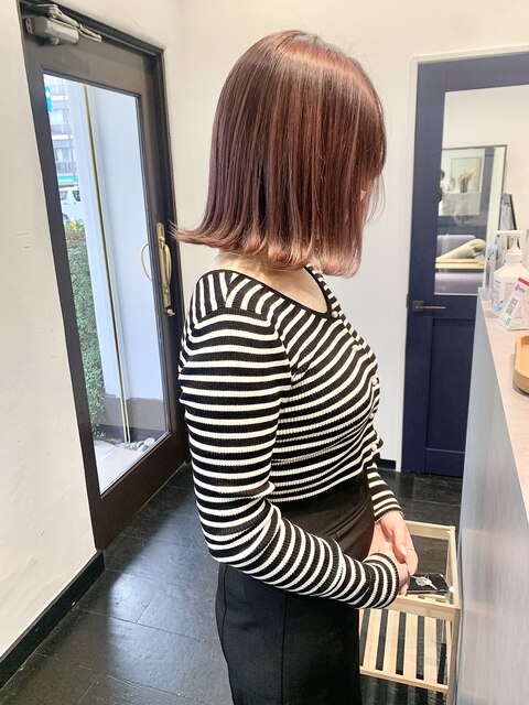 黒髪ロングストレートロブヘア暖色系カラー金髪ボブエギョモリ