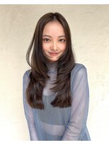 ルル 表参道(lulu.) 大人ガーリーチョコレート艶感レイヤーカットモードHARUNA
