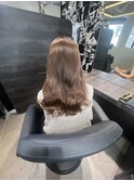 外巻き韓国ヘアくびれミディアムミルクティーベージュオリーブ◎
