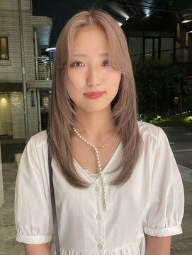 ルル 表参道(lulu.) ミルクティーベージュ レイヤーカット カーテンバング【Riku】