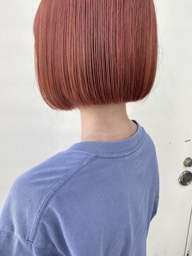 ジーナ 博多筑紫口(Zina) 【tama】コンパクトボブ×コーラルレッド♪