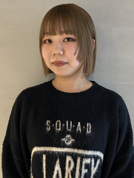 ソイリウム 下北沢(soi rium) 顔まわりレイヤーボブ_切りっぱなしボブ_ハイトーンボブ