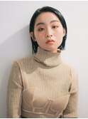 黒髪 のばしかけ ボブ 切りっぱなし 大人 簡単スタイリング
