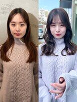 ノラ ヘアーサロン(NORA HAIR SALON)&nbsp;ナチュラル小顔前髪あり後れ毛サイドバング結べるボブくびれヘア