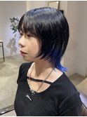 ショートウルフカットインナーカラー顔まわりレイヤーカット