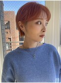 マッシュショートオレンジヘア梅田ショート