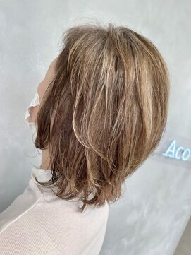 アコ(Aco) 白髪ぼかしハイライト/大人上品ハイライト/ベージュ