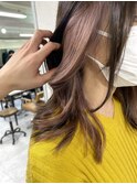  20代30代大人可愛い透明感インナカラーピンクベージュ