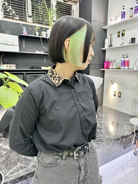 チュダック(ChuDuck) 韓国風《ライムグリーン》ハイトーン/ケアブリーチ/ダブルカラー