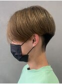 センターパートブリーチダブルカラーフェイスフレーミング
