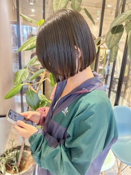 ロンドリゼル 札幌(Lond RiseL) オリーブグレー/前髪/ボブ/マロンベージュ/レイヤーカット/小顔