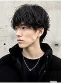 メンズ波巻きシャドウパーマメンズパーマニュアンスパーマ眉毛