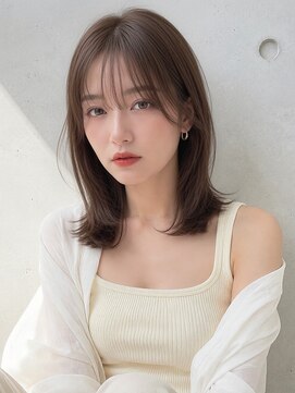ノア 三宮店(NOA) 【NOA】韓国レイヤーミディ×艶ブラウンベージュ透明感カラー