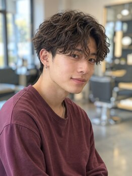 コタ 水戸(COHTA)の写真/【トレンドパーマも◎】全年代に人気のフェザーパーマやシャドウパーマが予約多数◎[men's/メンズパーマ]