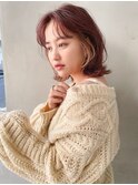 小顔前髪顔周りレイヤー×インナーカラー デザインカラー 