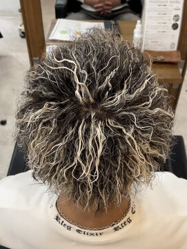 ルートヘアー(Root Hair) フルホワイトメッシュ×ツイストパーマ