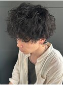 メンズマッシュ波巻きツイストスパイラルパーマ群馬高崎眉毛