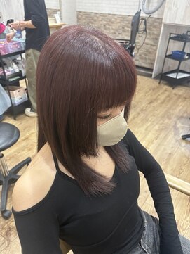 スカイ(SKY) ボルドーカラー/ブリーチなし/ツヤ髪/髪質改善/花堂