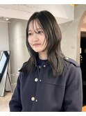 黒髪/ボブルフ/ネビージュ/小顔/ワンレン/栄/髪質改善/前髪