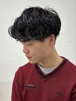 〇メンズ刈り上げセンターパートフェザーパーマ