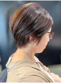 似合わせショート/細めハイライト/くすみベージュ/ショートボブ