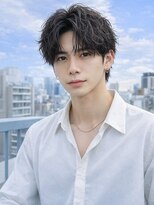 オグジュアリー 表参道(aux.)&nbsp;束感黒髪ナチュラル人気流行フェザーパーマ韓国風