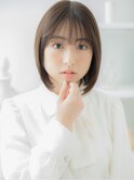 大人可愛いダークアッシュ切りっぱなしボブc8越谷20代30代40代