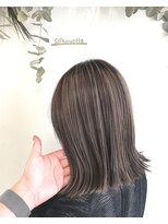 シルエット 美容室&nbsp;細めハイライト　八戸20代30代40代　夏
