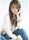 6/8open!ひし形シルエットグレージュエアリーセミロング