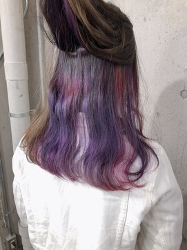 サロンドミルク 原宿(salon de MiLK) インナーアクセントカラーパープル&ピンク&ライトパープル