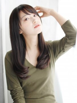 ヘアメイク ナル(hair make nalu) 透けバングのワンカールロング