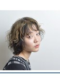 ミディアムショートウルフ×インナーローライト　【FIRST】