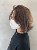 ボブウルフインナーハイライト＋重めロブヘアショコラアッシュ