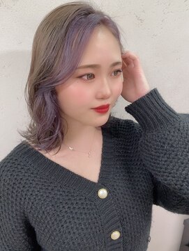 アジールヘア 東上野店(agir hair) インナーカラー/透明感ラベンダー/かきあげ 【上野/東上野】