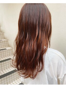 フロート 小阪店(float) レッドブラウン_マロンベージュ Aラインボブ かきあげ